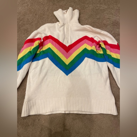 Show Me Your MuMu Sweaters - Show Me Your Mumu Weston Half Zip Pullover Rainbow Slope Knit Size Medium